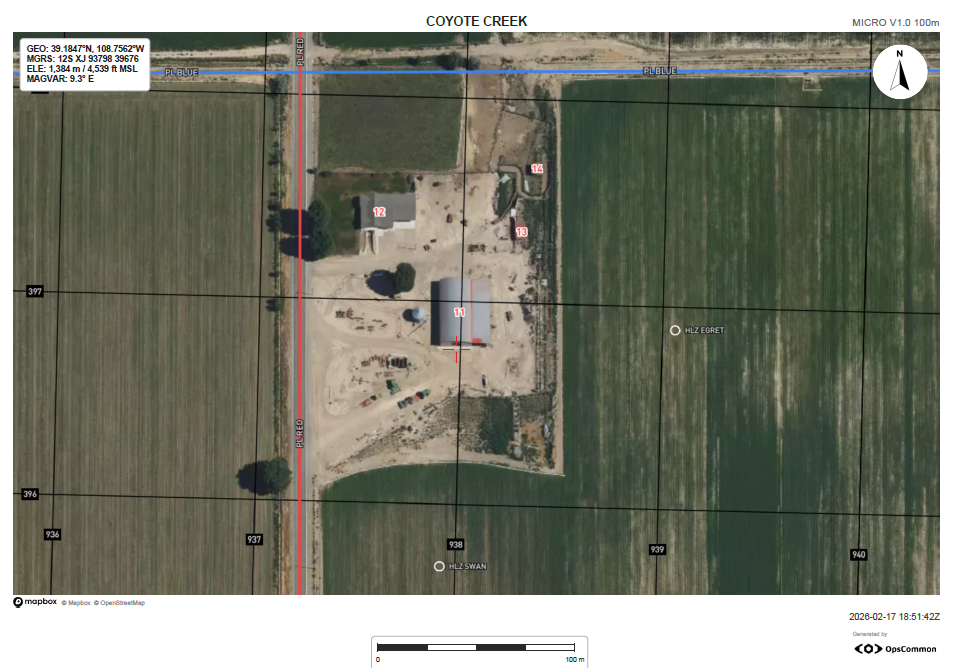 Gridded Reference Graphic on map