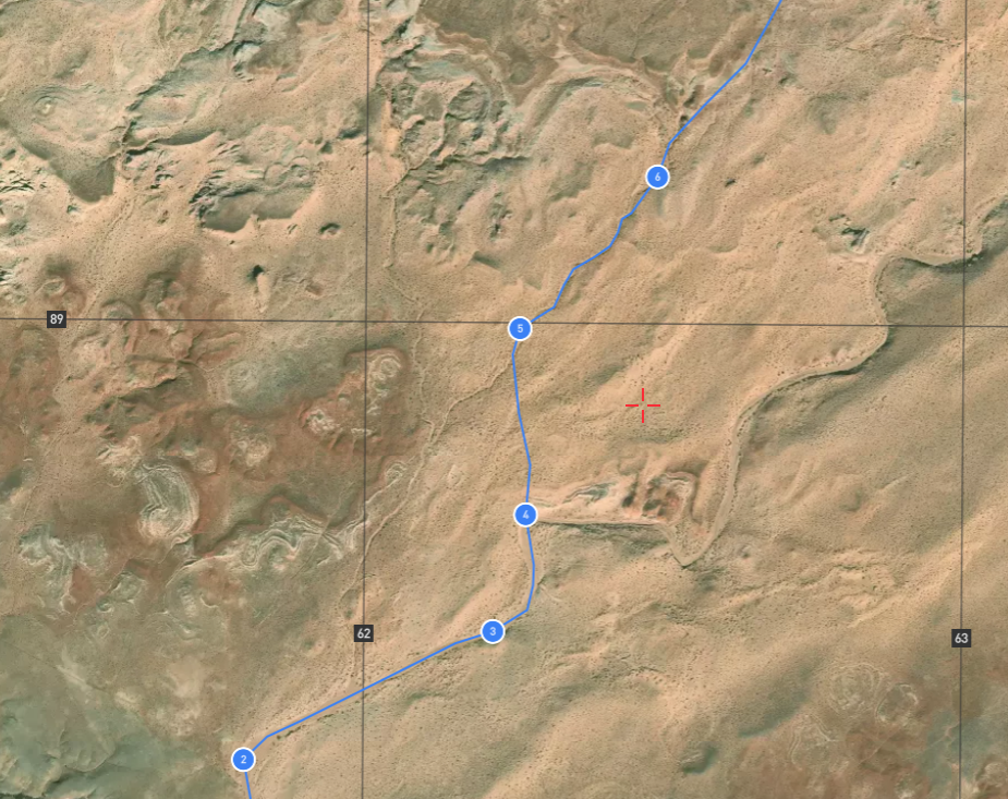 Route planning with waypoints, distance, and bearing